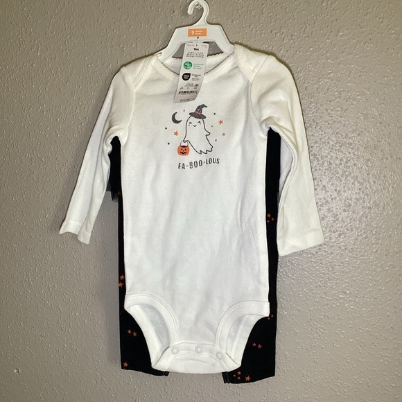 NEW Carter's Just One You® Baby 'My Little Boo' Halloween Top & Bottom Set 9 Mo - Picture 2 of 4